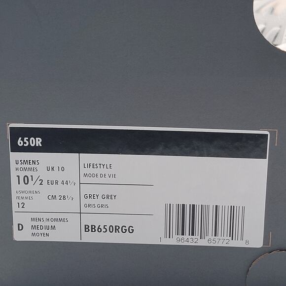 New Balance Men 650 Lifestyle sneakers Aluminum Rain Cloud BB650RGG Sz 10.5 main image 4